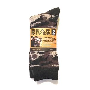 Bear River Workwear Work Socks 2 Pairs. Green/gray